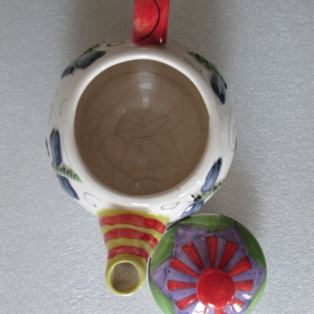 VINTAGE DRAGONFLY CERAMIC TEAPOT - Picture 8 of 14